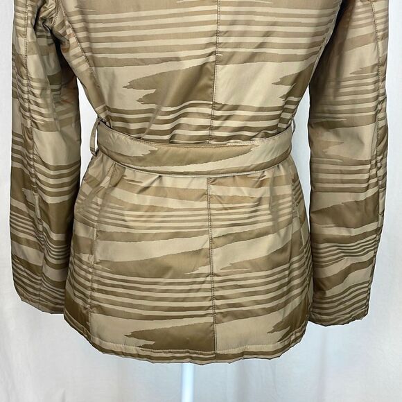 Sport Missoni Tan Wood Grain Printed Belted Lightweight Puffer Jacket sz 42 / US - Picture 10 of 12